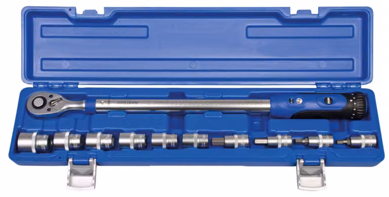 Chiave dinamometrica Projahn da 1/2' TORQUE-PROFI 40 - 200 Nm incl. 10 attacchi per chiavi a bussola