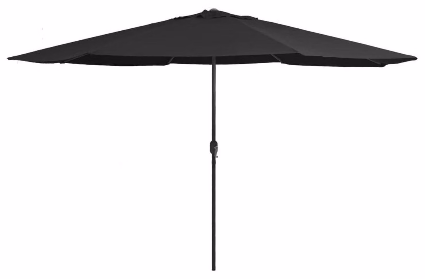 Ombrellone da giardino da 390 cm con manovella, protezione UV, ideale per terrazza, con palo in metallo, colore nero