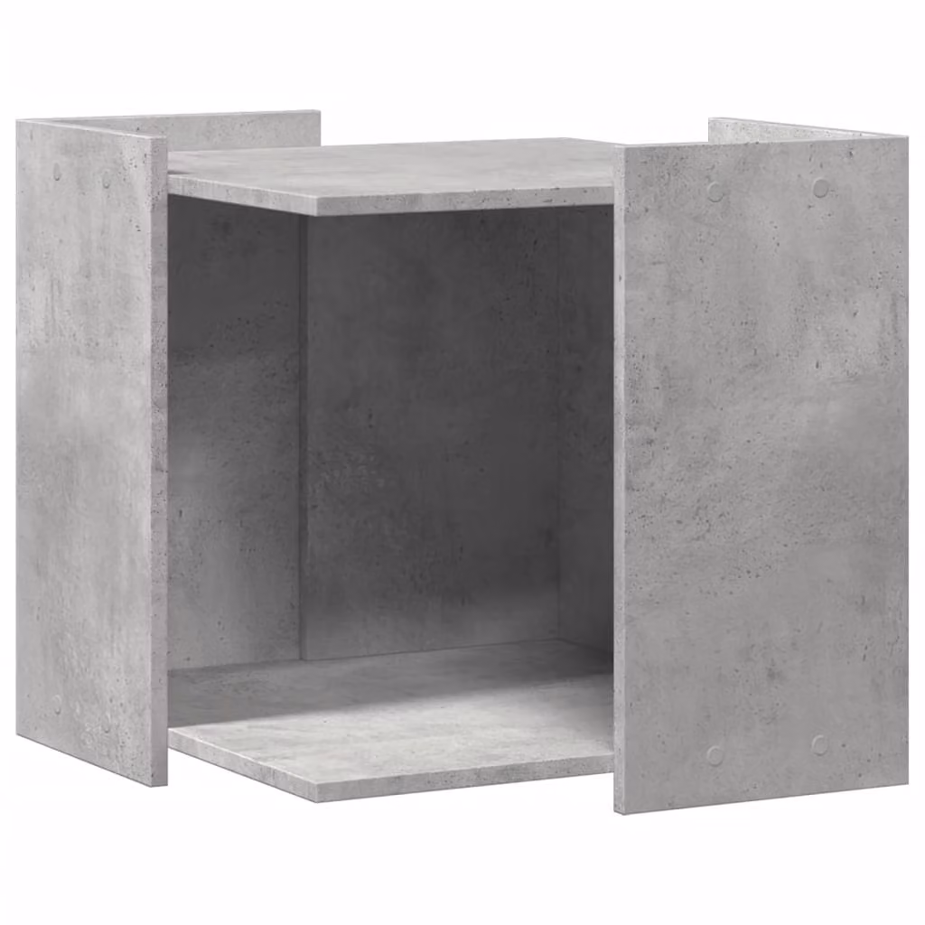Recinto Lettiera Gatti Grigio Cemento 53x53x51 cm in Truciolato
