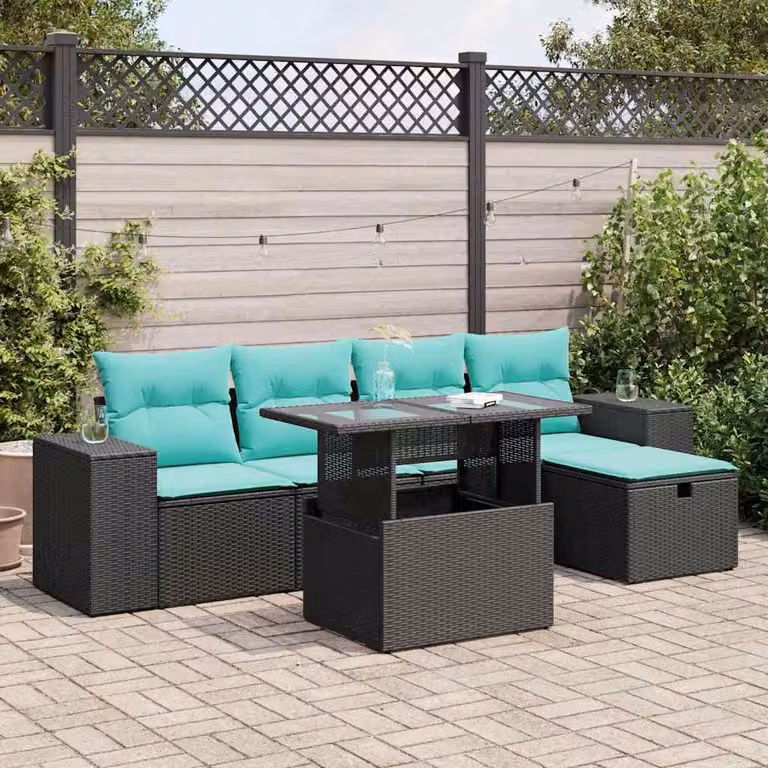 Maison Exclusive - Set Divano da Giardino 6pz con Cuscini Grigio Polyrattan Acacia