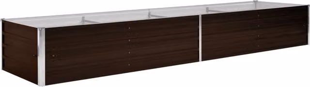 Aiuola rialzata per piante e fiori marrone 320 x 80 x 45 cm acciaio zincato 02_0001220