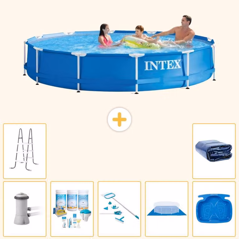 Piscina autoportante rettangolare - 366x76 cm - 8 pezzi - Modello S20486