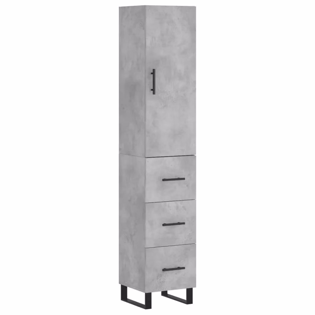 Credenza Buffet Design Mania Grigio Cemento in Legno e Metallo per Cucina e Soggiorno L/P/H: 34,5 x 34 x 180 cm – 2