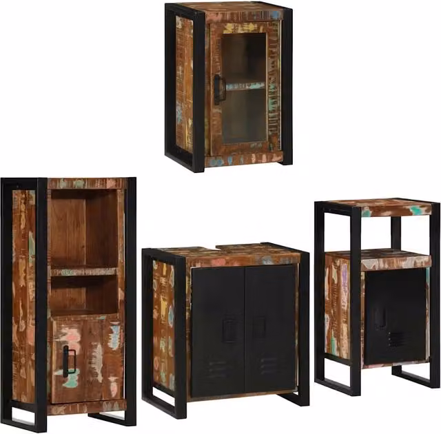 Set di mobili per il bagno 4 pz Multicolore 3305685