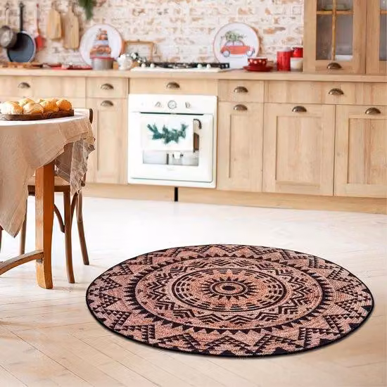 Tappeto rotondo Famanu, 140 cm di diametro - morbido, antiscivolo, lavabile, decorativo