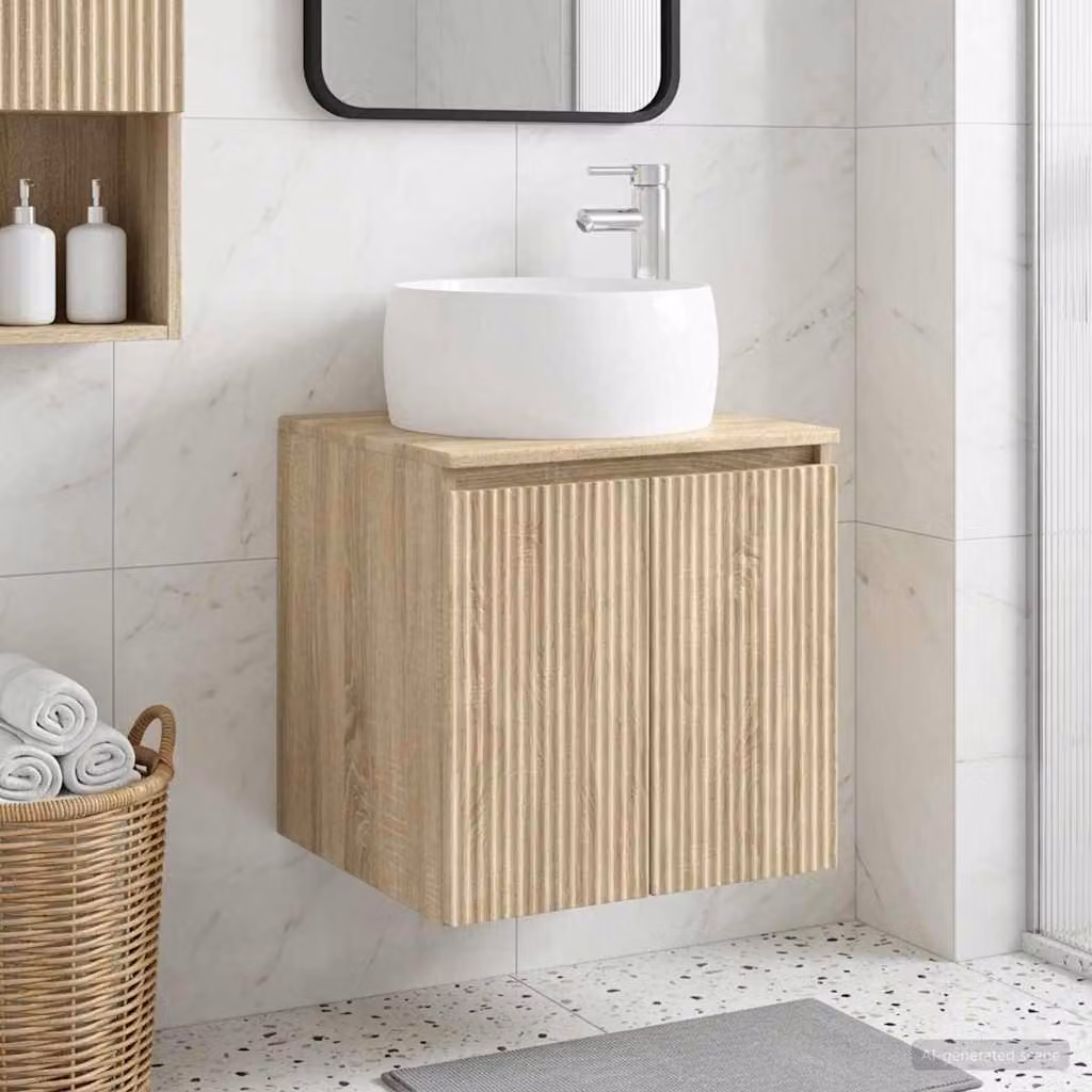 Mobile Lavabo da Parete vidaXL in Rovere Sonoma, L 49,5 x P 44,5 x H 66 cm