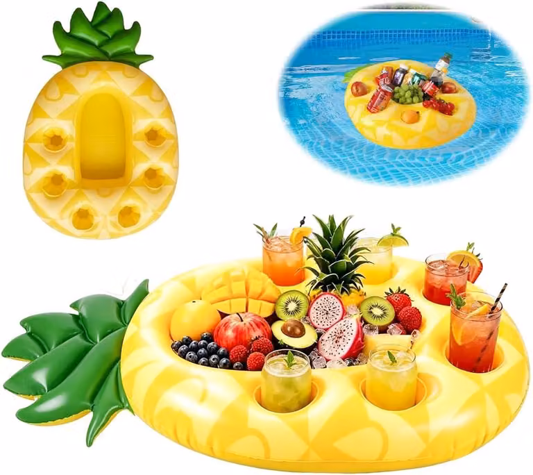 Portabicchieri gonfiabile per piscina, con 7 scomparti, in PVC