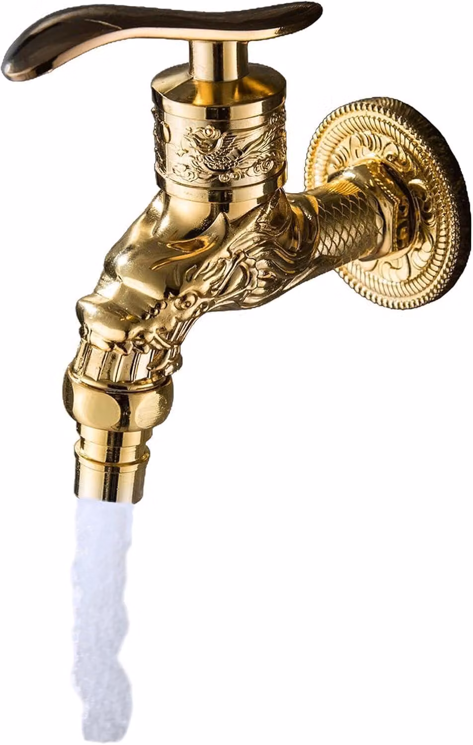 Rubinetto in ottone antico, con design retrò lavorato, adatto per bagno, cucina, giardino, resistente e duraturo