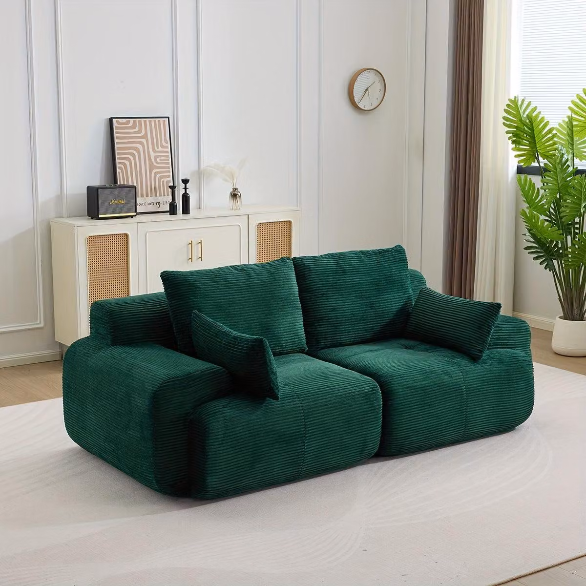 Divano - Divano a due posti - Divanetto a due posti - Divano letto - Divano a una piazza e mezza - Tessuto di velluto a coste - Design compatto e salvaspazio