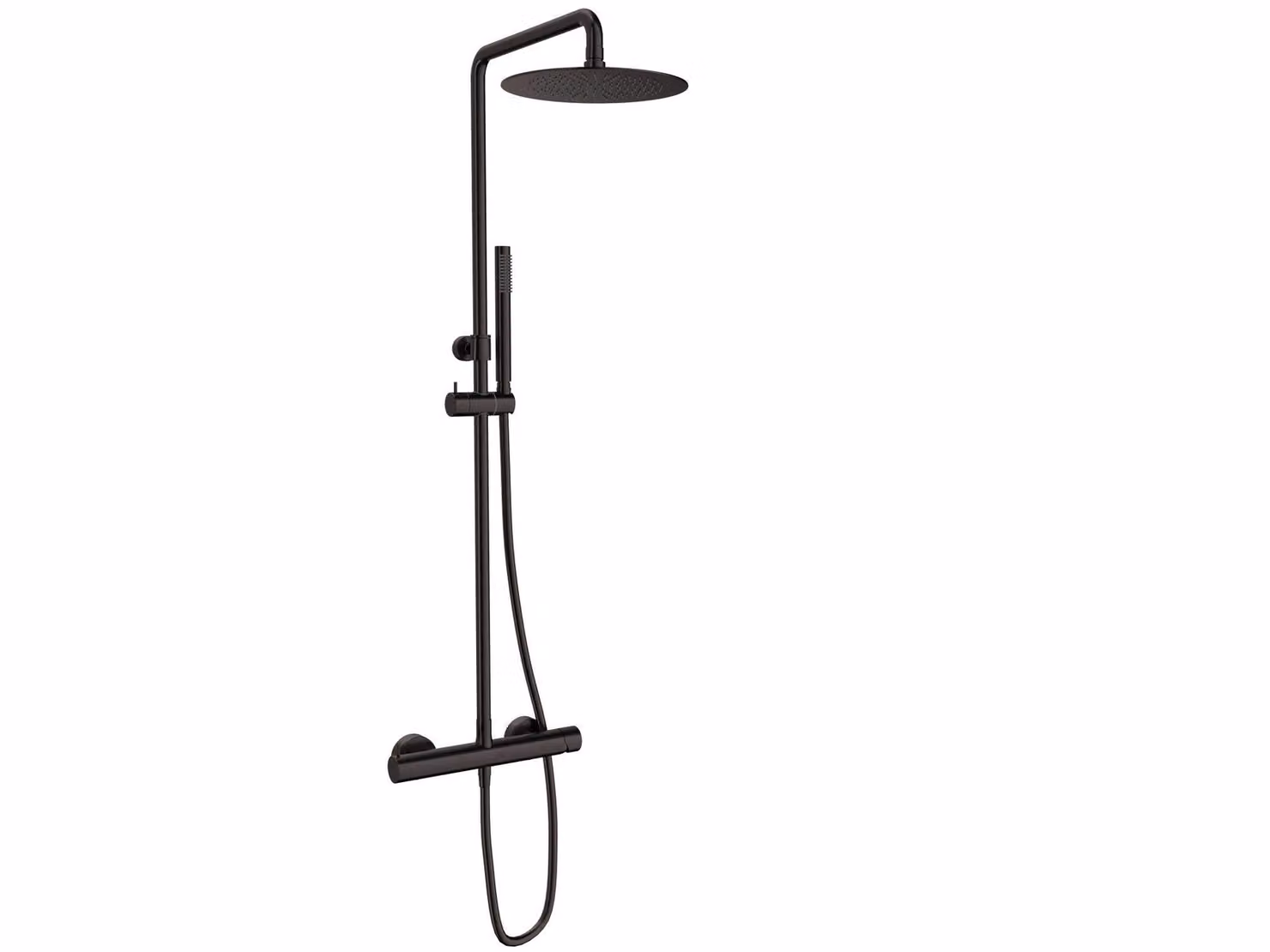 Sistema doccia SANYCCES LOOP K Rain con termostato 30 cm, nero metallizzato
