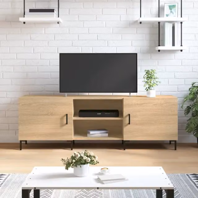 Mobile Porta TV-Credenza per TV Rovere Sonoma 150x30x50 cm in Legno Multistrato