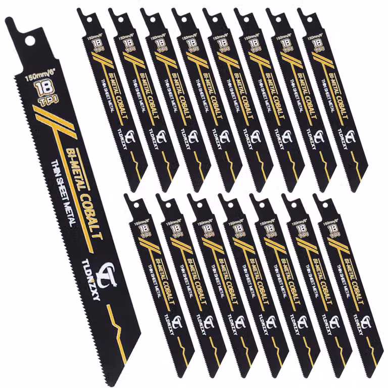 Set di 20 lame per sega reciproca in metallo, diametro 150 mm, 18 denti per pollice