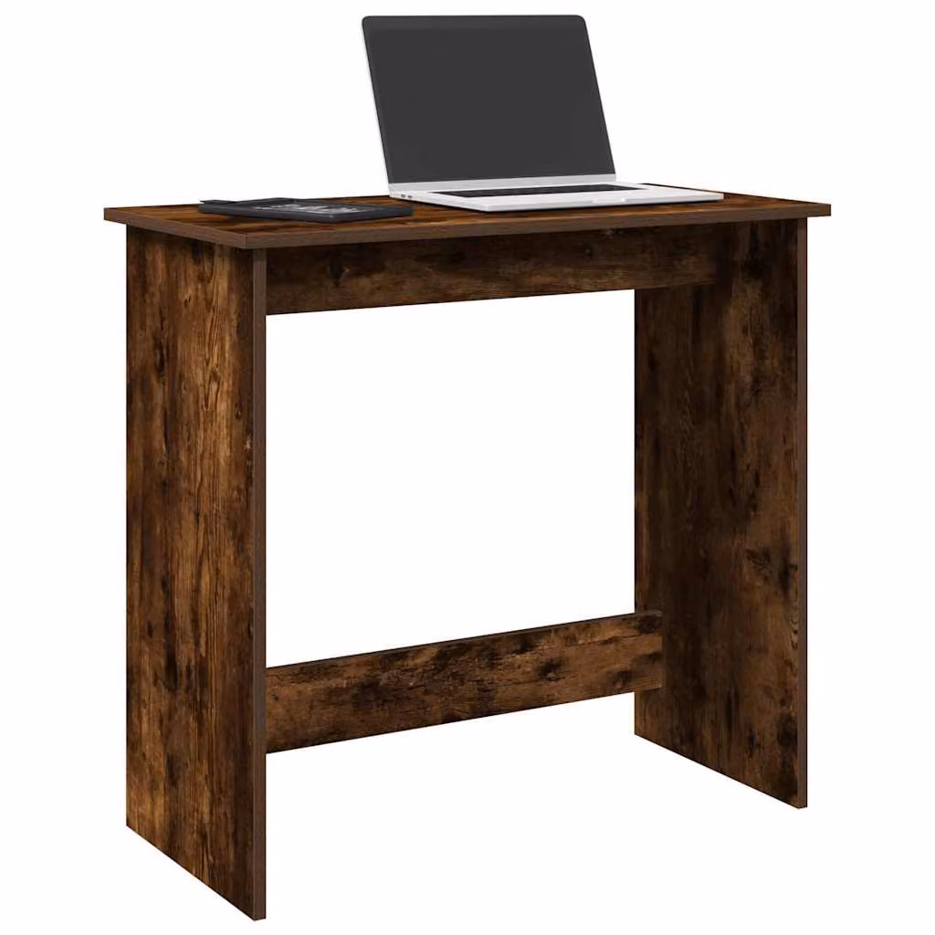 Scrivania moderna vidaXL in legno rovere color marrone L: 80 cm, P: 40 cm, H: 75 cm