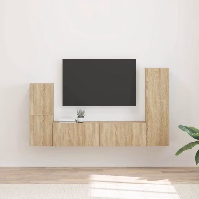 Set mobile TV 4 pz Rovere Sonoma Legno ingegnerizzato 3409026