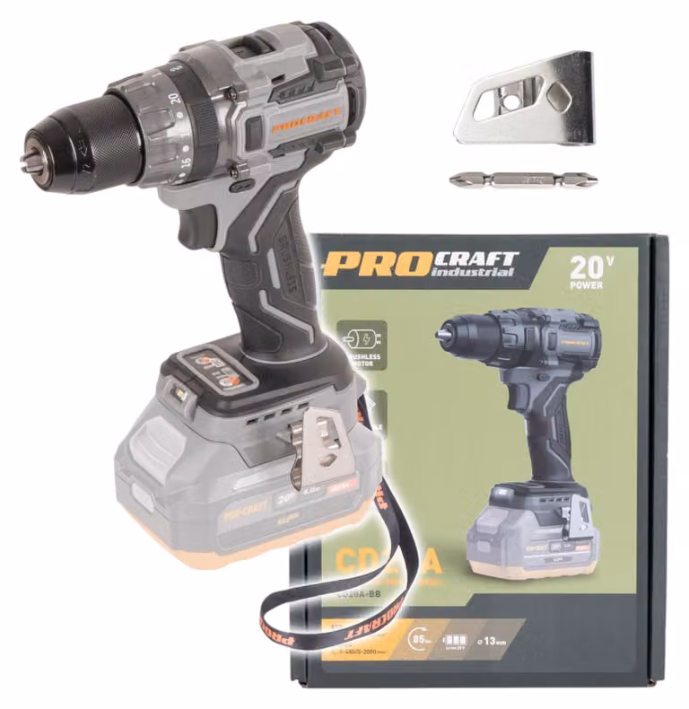 Procraft Industrial CD20Abb Avvitatore a percussione a batteria 20 V 85 Nm Solo - senza batteria, senza caricabatteria