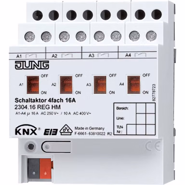 Jung Schaltaktor 2304.16REGHM KNX 4fach (2304.16REGHM)