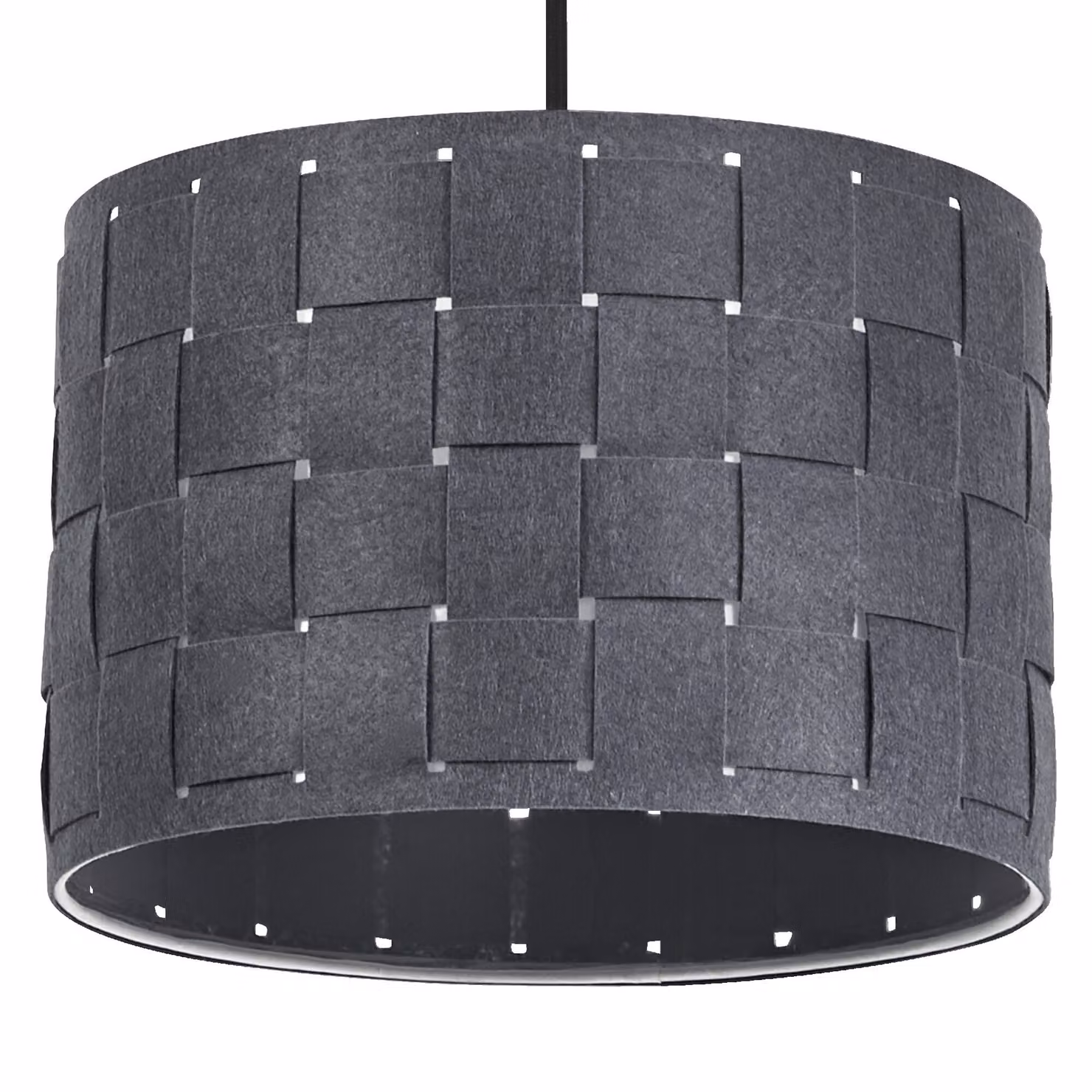 LEDVANCE lampada a sospensione decorativa grigia in feltro e metallo, E27, diametro 280 mm, luce calda grazie al paralume intrecciato, sostenibile grazie alla sorgente luminosa sostituibile, facile installazione