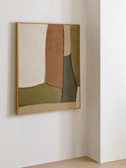 Quadro astratto moderno Layers-green multicolore Kenay Home L: 100 cm, H: 80 cm