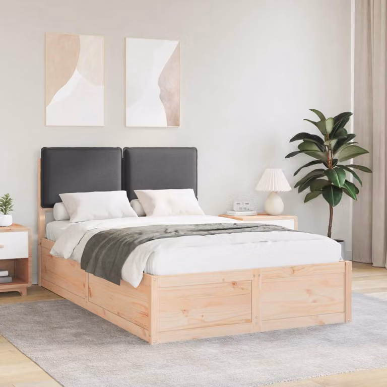 vidaXL Letto con Testiera Rivestita in Tessuto Grigio con Cassetti L/P/H: 120 x 200 x 93 cm