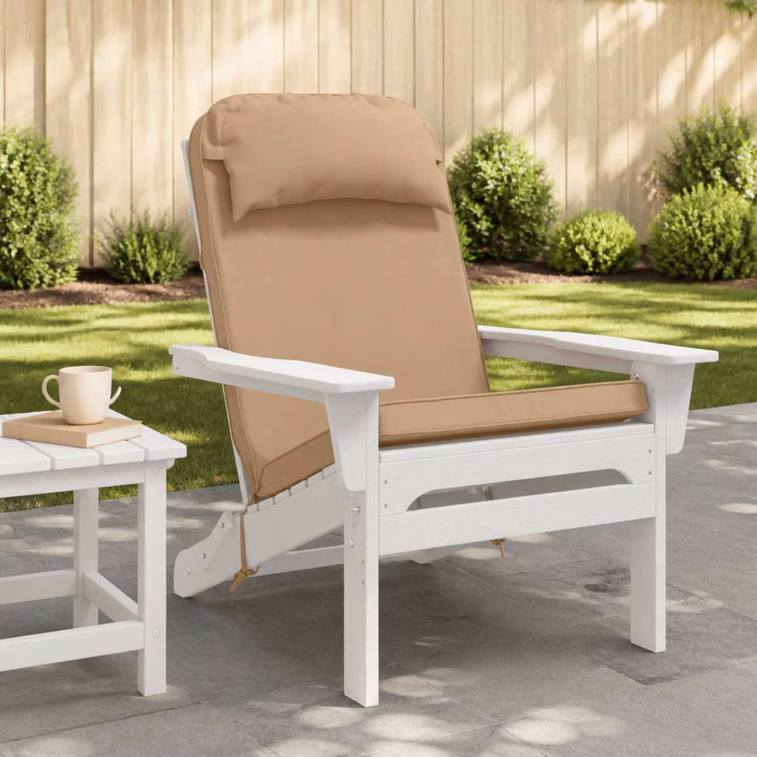 vidaXL Cuscino per Lounger Sole in Poliestere Sabbia L 124 x P 55 x H 5 cm