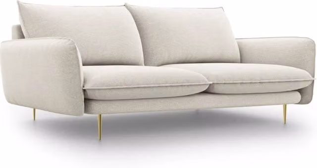 Divano 3 posti Vienna Cosmopolitan Design in tessuto strutturato beige chiaro con struttura in metallo – 1