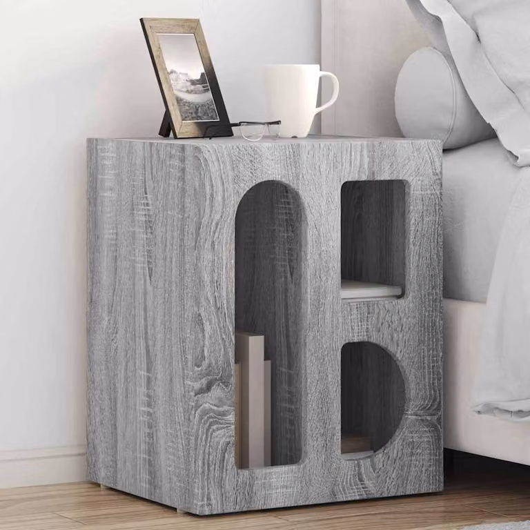 Set di 2 comodini vidaXL ELST in stile moderno, colore Grigio Sonoma, L 40 cm x P 35 cm x H 50 cm