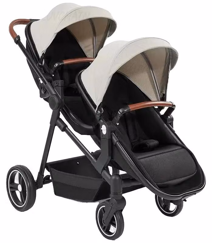 Passeggino, design leggero, praticità pieghevole, color grigio chiaro