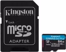 MicroSD Kingston Canvas Go! Plus Gen4 da 64GB Black e Blue