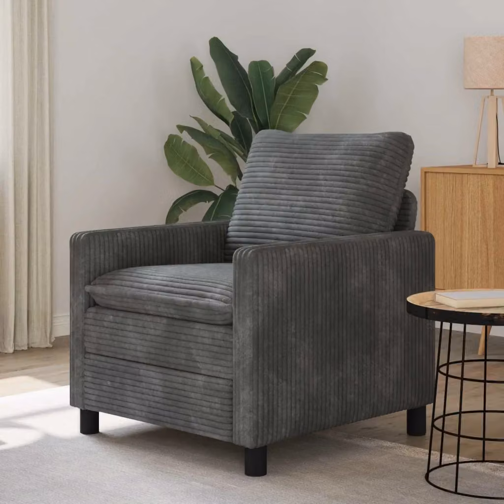 Divano moderno da soggiorno in tessuto grigio con coperture rimovibili L: 76 cm, P: 81 cm, H: 87,5 cm – 2