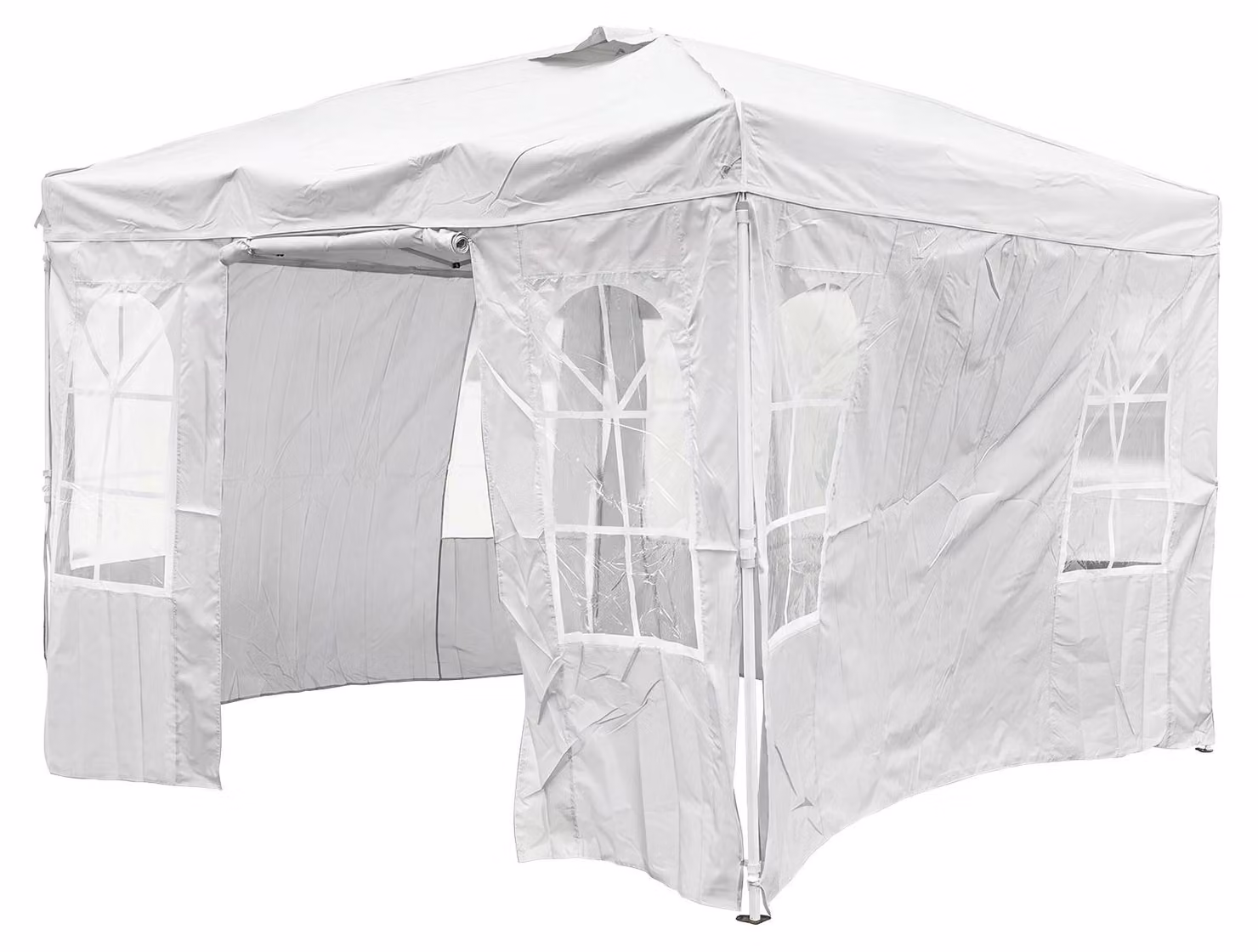 COSTWAY, Gazebo pieghevole pop-up, 300x300 cm, regolabile in altezza, gazebo da giardino con 4 pareti laterali removibili, borsa e sacchi di sabbia, tenda da festa portatile