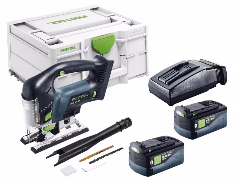 Festool PSBC 420-Basic Seghetto alternativo a batteria 18 V 120 mm Brushless + 2x batteria 5,0 Ah + caricabatterie + Systainer
