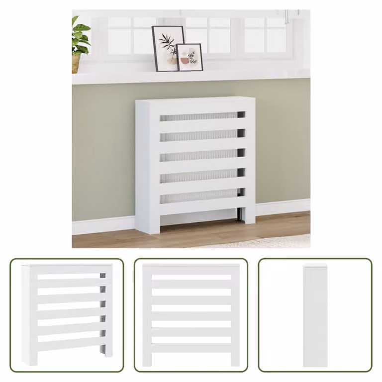 The Living Store Rivestimento per radiatori Bianco 78x20x82 cm Materiale a base di legno