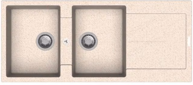 Enigma D200 lavello 2 vasche e gocciolatoio avena EFFEZ