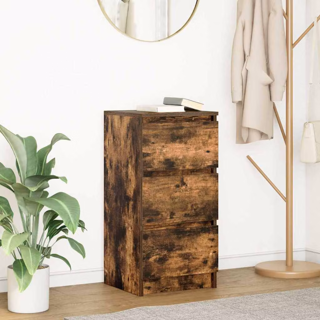 Credenza moderna vidaXL in legno multistrato e MDF, colore marrone, L/P/H: 37,5 x 35 x 76 cm