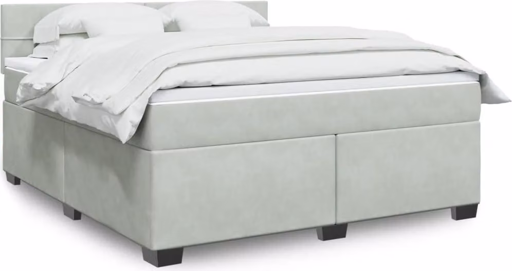 Maison Exclusive - Giroletto a Molle con Materasso Grigio Chiaro 180x200cm Velluto