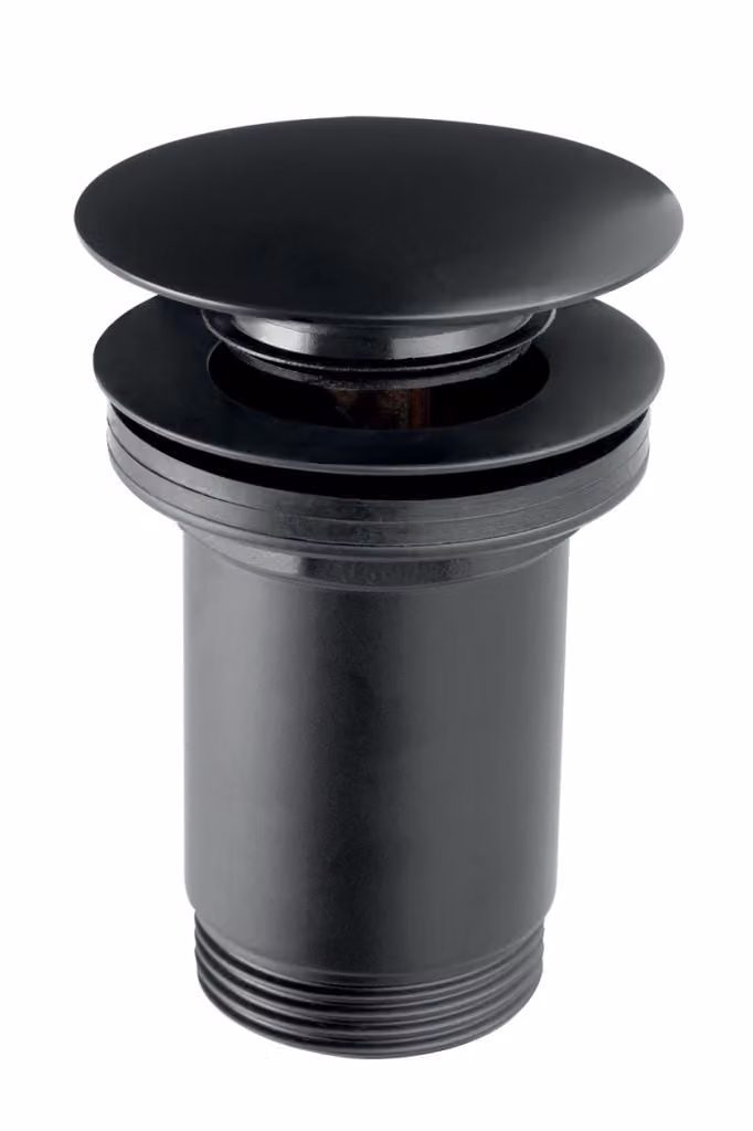 Tappo di scarico per lavabo senza troppopieno, nero (S285B-BL-B)