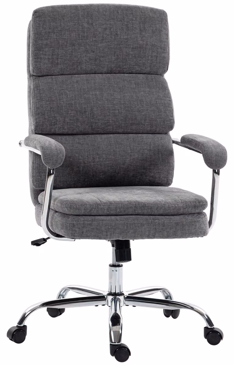 Sedia da ufficio HOMCOM, sedia ergonomica per scrivania con braccioli, aspetto in stile chenille