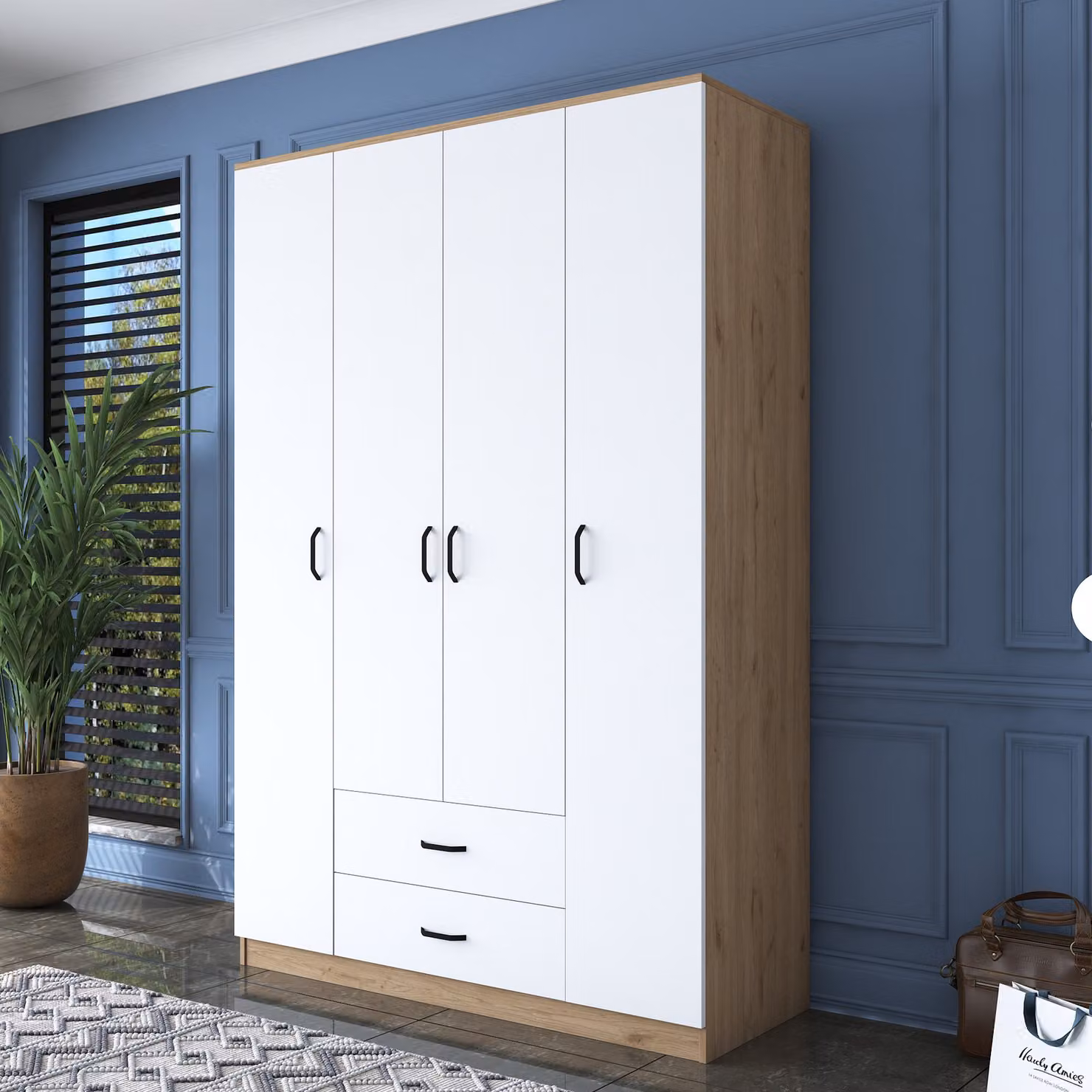 Skye Decor, BA112 - 2331, armadio, noce, 100% PANNELLI DI PARTICELLE RIVESTITI IN MELAMMINA, 140 x 51,5 x 210 cm