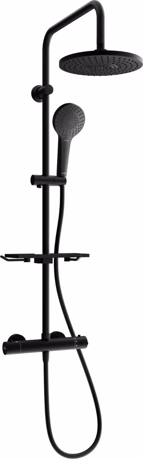 Mexen KT05 set doccia sopramuro con soffione e miscelatore termostatico, nero - 771500593-70