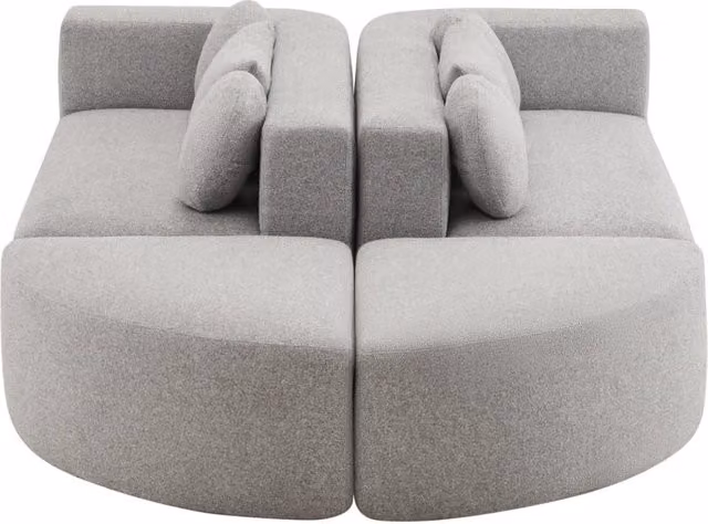 Divano modulare grigio in chenille con funzione letto, dimensioni 292x165x68 cm, senza montaggio