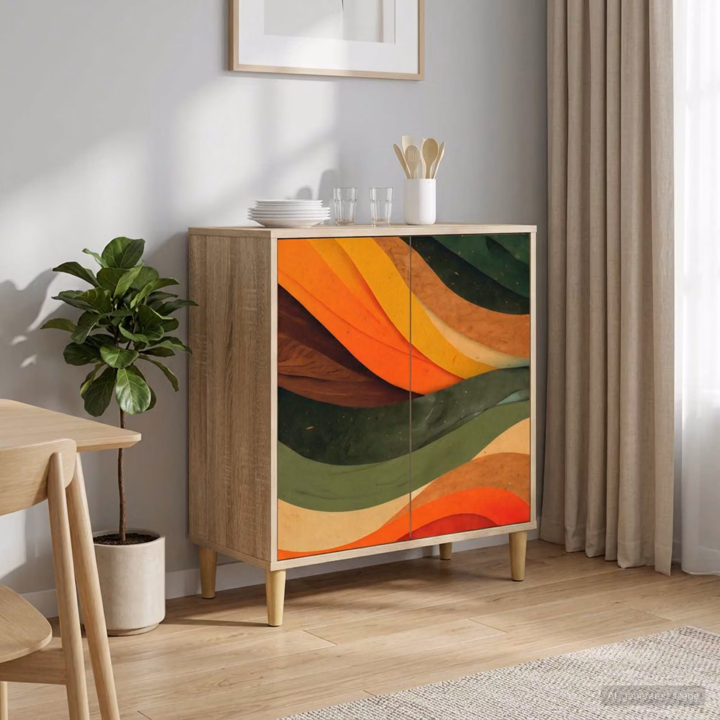 Credenza moderna vidaXL BONN in legno ingegnerizzato color marrone, L 69 cm x P 33 cm x H 75 cm