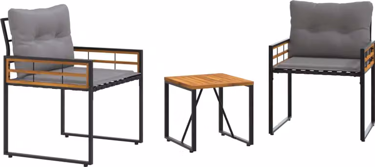 Set di Mobili da Esterno con cuscino 3 pcs Grigio chiaro