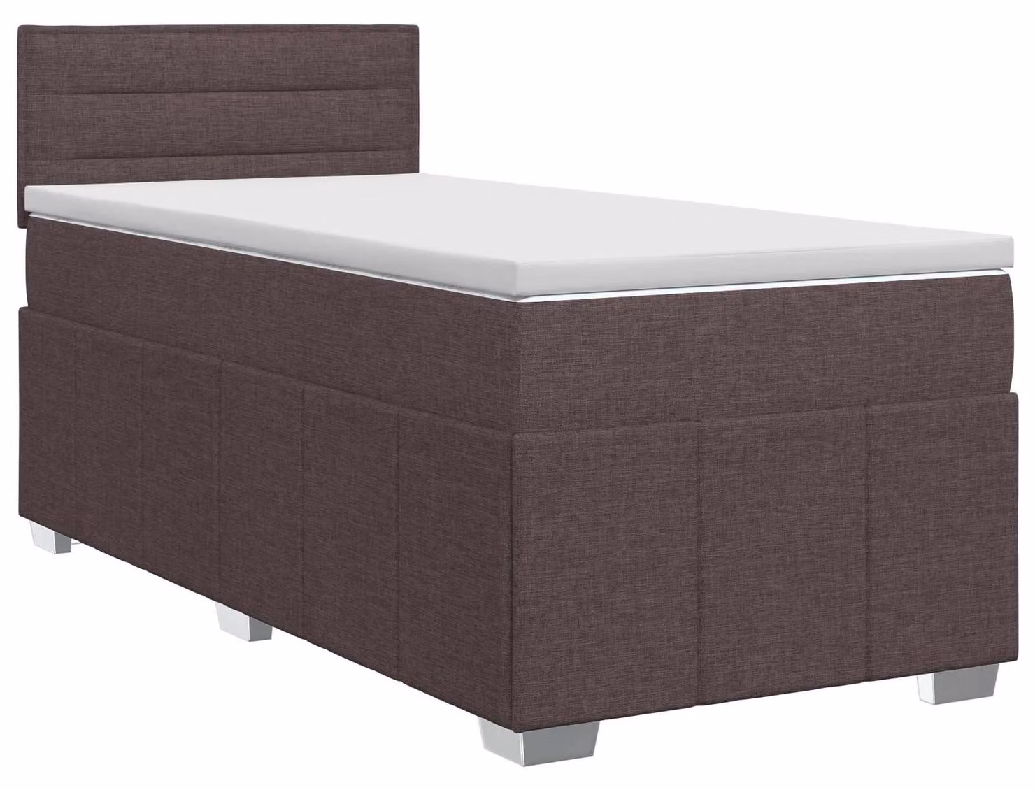 Letto a molle con materasso marrone scuro 90 x 200 cm in tessuto