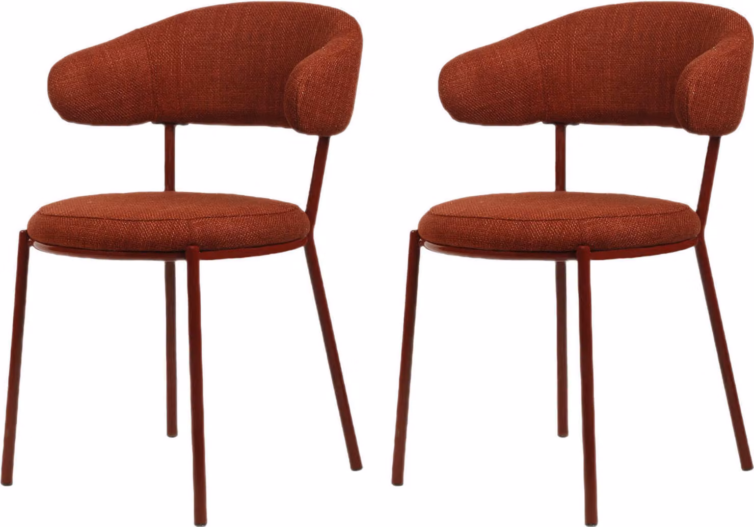 Rebecca Mobili sedie Rebecca Mobili Talong 80,5x47,5x57,5 tessuto poliestere acciaio rosso moderno SET 2 pezzi
