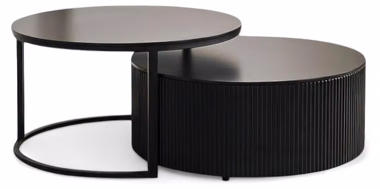 Set di tavolini moderni in nero, robusti e versatili