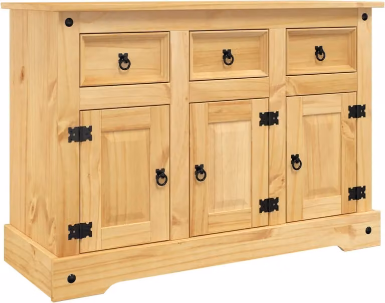 Credenza " Marrone 112x44x78 cm Legno Massello Pino Messicano