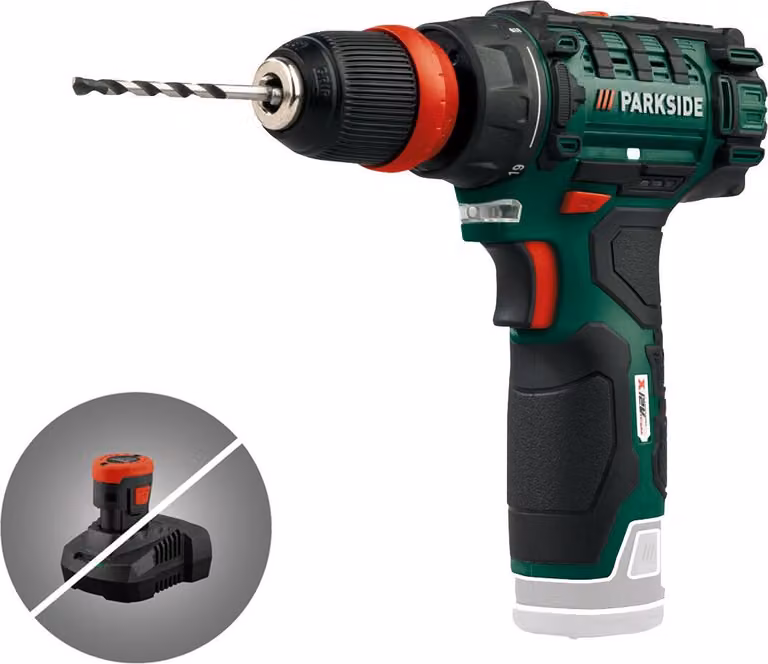 Trapano avvitatore a batteria PARKSIDE® 12 V «PBSA 12 D2», senza batteria e caricabatteria