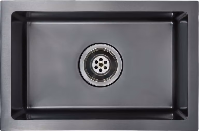 Lavello da Cucina Lavorato a Mano Nero in Acciaio Inox