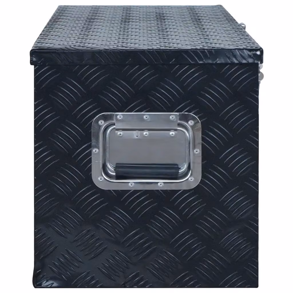 Scatola in alluminio vidaXL nera L: 108,5 cm, P: 37 cm, H: 40 cm – 2