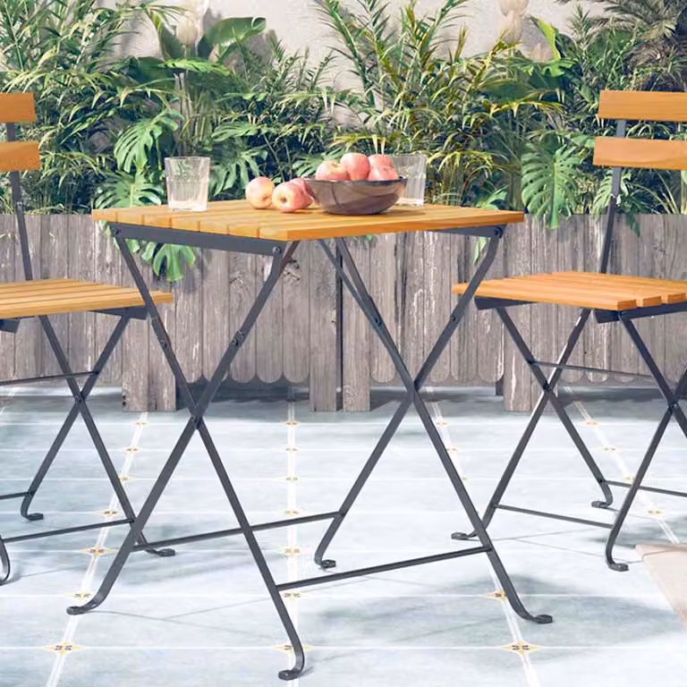 vidaXL Tavolo da Bistrot Quadrato in Legno di Acacia Marrone L: 54 cm, P: 54 cm, H: 71 cm